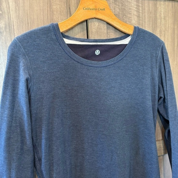 Lululemon Every Yogi Long Sleeve Womens Size M Top Blue White - Picture 8 of 15